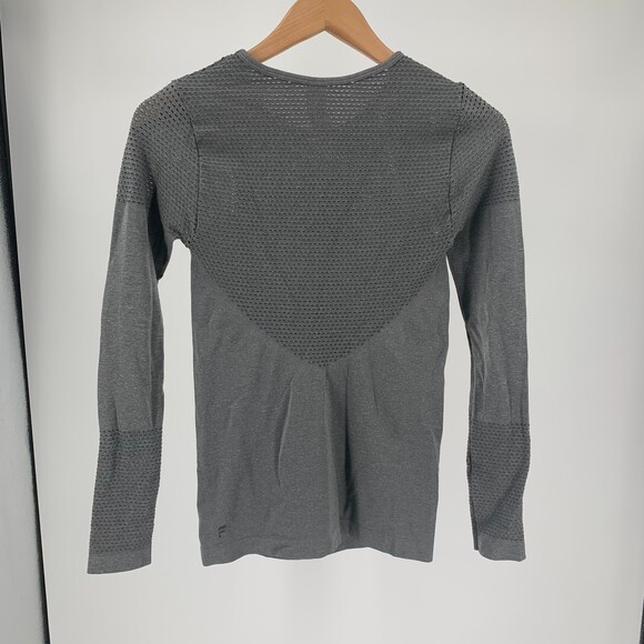 Fabletics gray seamless athletic long sleeve top xs - Picture 2 of 10